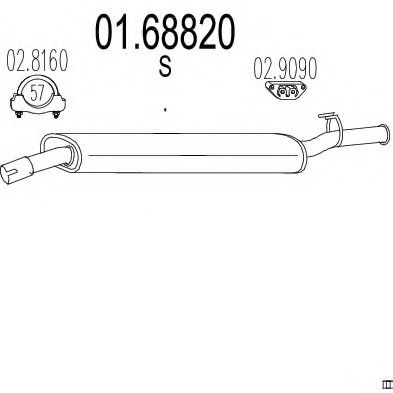 Глушитель выхлопных газов конечный ZARA 1079