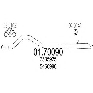 Труба выхлопного газа CIA 21506