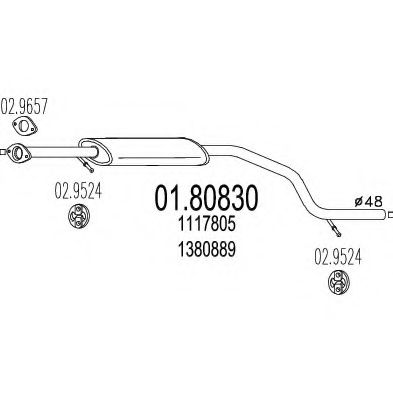 Средний глушитель выхлопных газов MTS 01.80830