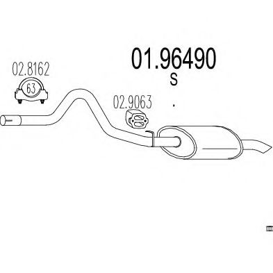 Глушитель выхлопных газов конечный ROSI 20231