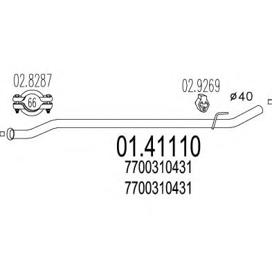 Труба выхлопного газа MTS 01.41110