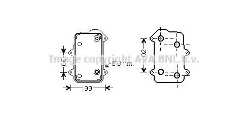 масляный радиатор, двигательное масло AVA QUALITY COOLING PR3063