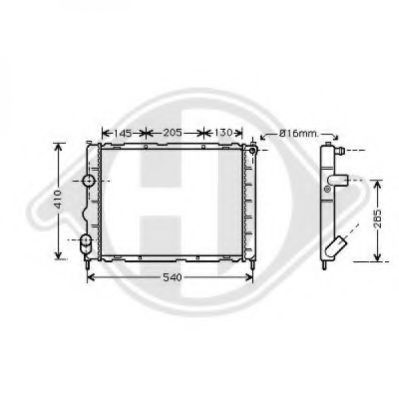 Радиатор, охлаждение двигателя DIEDERICHS 8129204