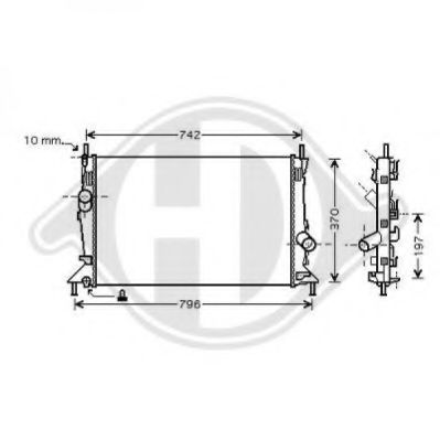 Радиатор, охлаждение двигателя DIEDERICHS 8146503