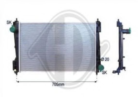 Радиатор, охлаждение двигателя DIEDERICHS 8345604