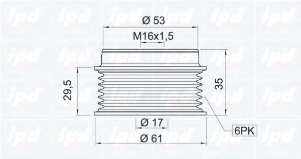 Механизм свободного хода генератора IPD 120004
