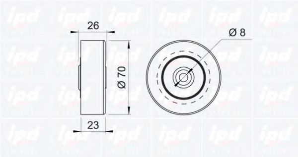 Натяжной ролик, поликлиновой  ремень IPD 140498
