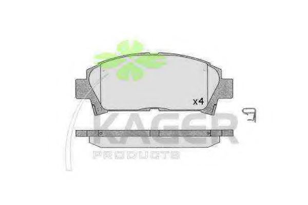Комплект тормозных колодок, дисковый тормоз KAGER 35-0649