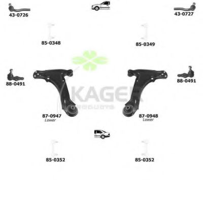 Подвеска колеса KAGER 801130