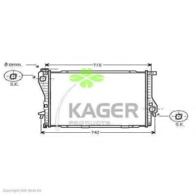 Радиатор, охлаждение двигателя KAGER 31-0145