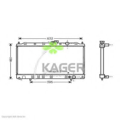 Радиатор, охлаждение двигателя KAGER 31-0686
