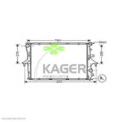 Радиатор, охлаждение двигателя KAGER 31-3378