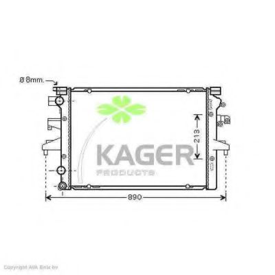 Радиатор, охлаждение двигателя KAGER 31-3429