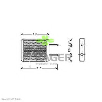 Теплообменник, отопление салона KAGER 32-0224