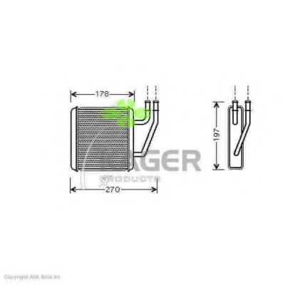 Теплообменник, отопление салона KAGER 32-0348