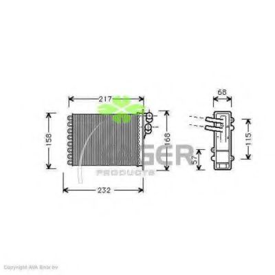 Теплообменник, отопление салона KAGER 32-0403