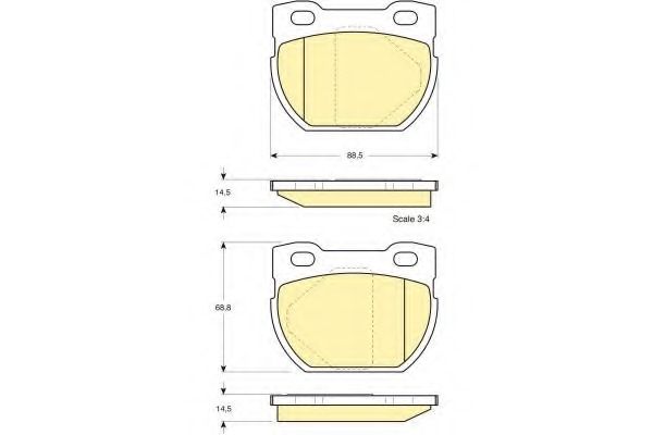 Комплект тормозных колодок, дисковый тормоз GIRLING 6112096