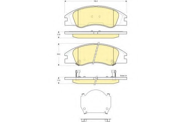 Комплект тормозных колодок, дисковый тормоз GIRLING 6133679