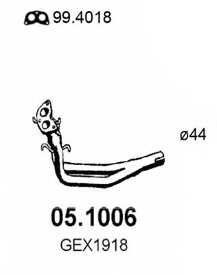 Труба выхлопного газа ASSO 05.1006