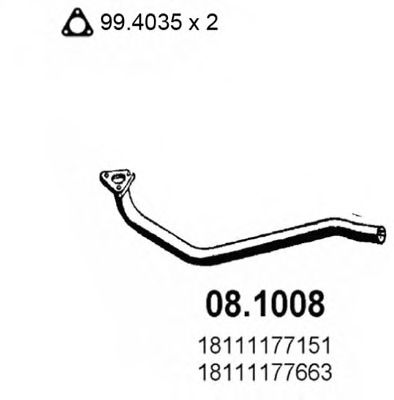 Труба выхлопного газа ASSO 08.1008