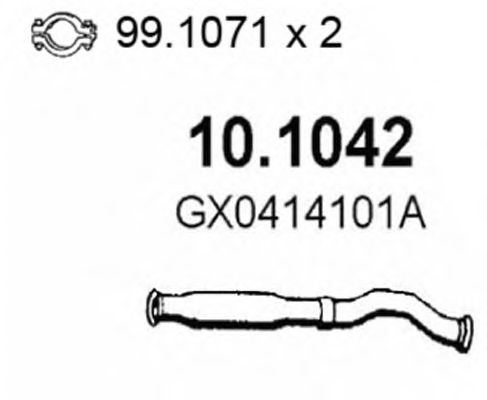 Труба выхлопного газа ASSO 10.1042