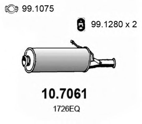 Глушитель выхлопных газов конечный ASSO 10.7061