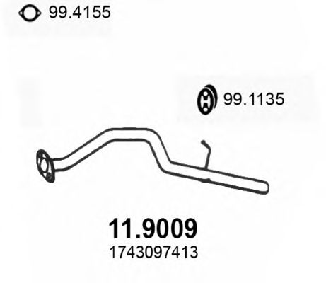 Труба выхлопного газа ASSO 11.9009