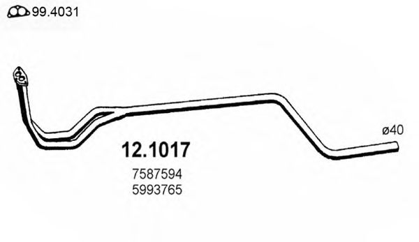 Труба выхлопного газа ASSO 12.1017