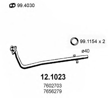 Труба выхлопного газа ASSO 12.1023
