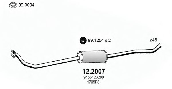 Предглушитель выхлопных газов ASSO 12.2007