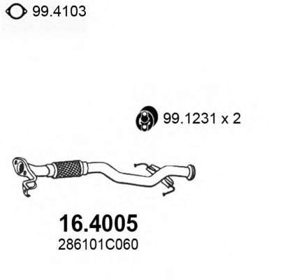 Труба выхлопного газа ASSO 16.4005