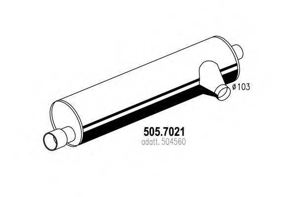 Средний / конечный глушитель ОГ ASSO 505.7021