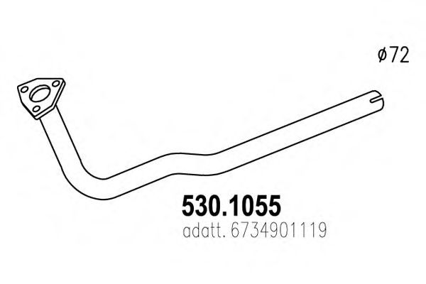 Труба выхлопного газа ASSO 530.1055