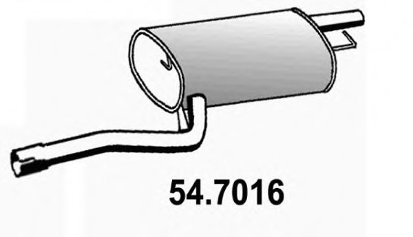 Глушитель выхлопных газов конечный ASSO 54.7016