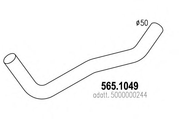 Труба выхлопного газа ASSO 565.1049