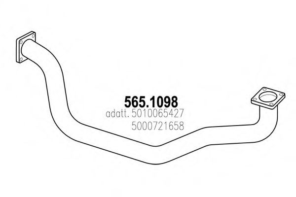 Труба выхлопного газа ASSO 565.1098