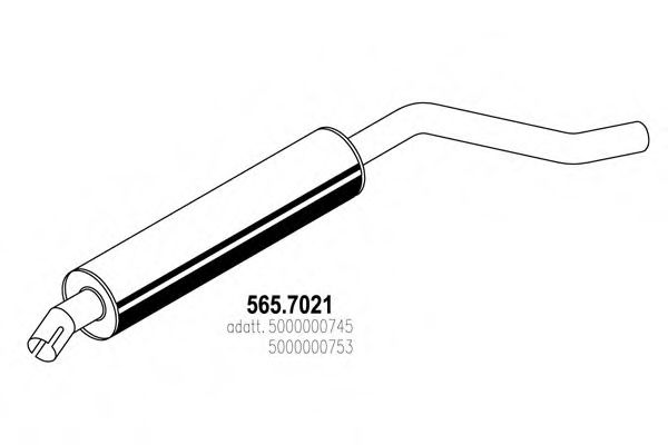 Средний / конечный глушитель ОГ ASSO 565.7021