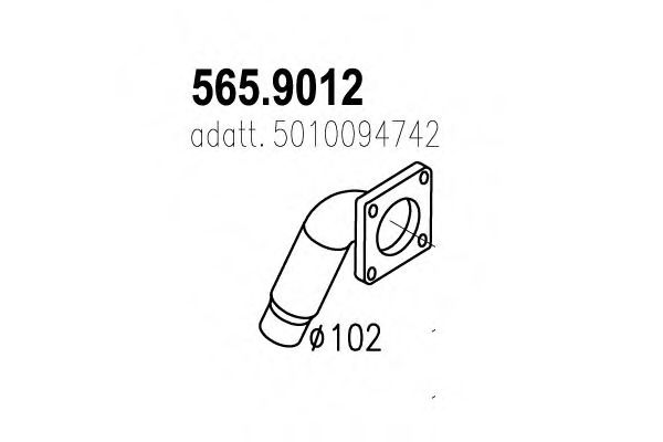 Труба выхлопного газа ASSO 565.9012