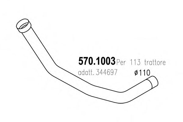 Труба выхлопного газа ASSO 570.1003