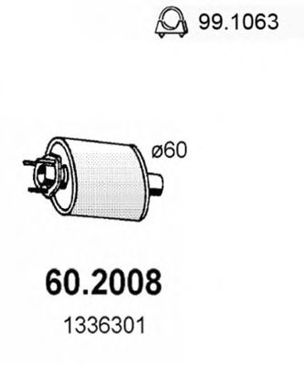 Предглушитель выхлопных газов ASSO 60.2008