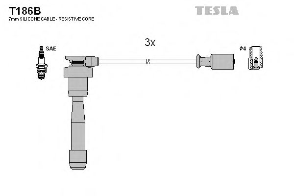 Комплект проводов зажигания TESLA T186B