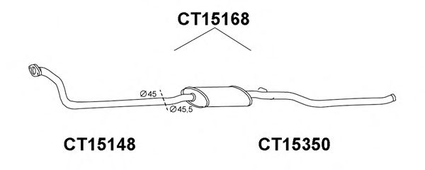Предглушитель выхлопных газов VENEPORTE CT15350