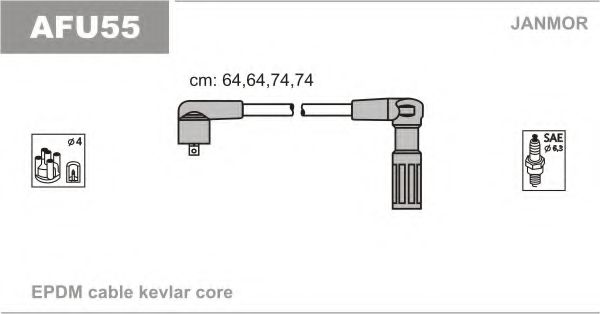 Комплект проводов зажигания JANMOR AFU55
