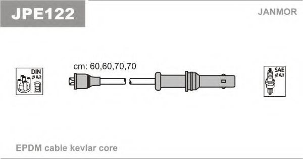 Комплект проводов зажигания JANMOR JPE122