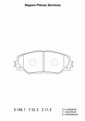 Комплект тормозных колодок, дисковый тормоз NPS T360A51