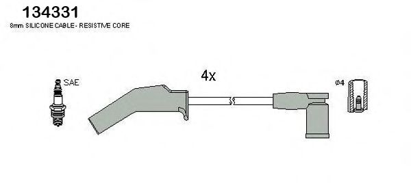 Комплект проводов зажигания HITACHI 134331