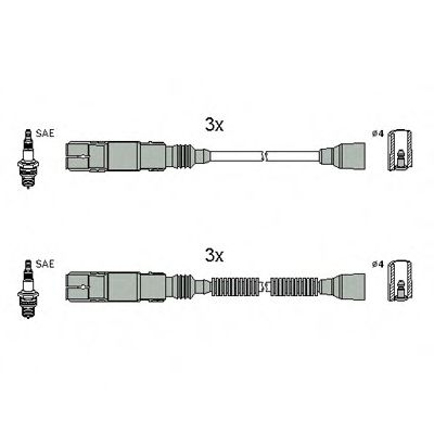 Комплект проводов зажигания HITACHI 134952