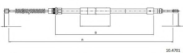 Трос, стояночная тормозная система CABOR 10.4701