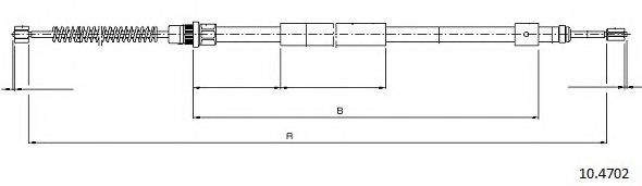 Трос, стояночная тормозная система CABOR 10.4702