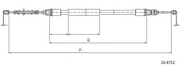 Трос, стояночная тормозная система CABOR 10.4712